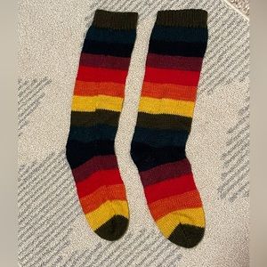 Knit Rainbow Alpaca Wool Socks